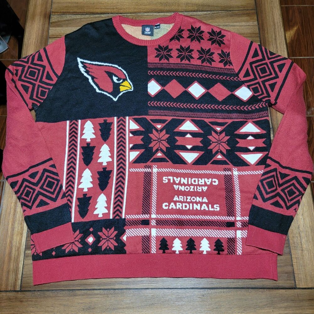 NFL Team Apparel LS Knit Arizona Cardinals Holiday Unisex Sweater - Size 2XL